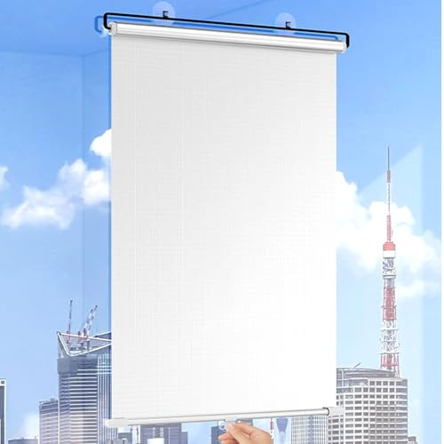 Persianas Enrollables con Ventosa Película recubierta de Plata Protección Solar Papel Aluminio Parasole retrattili Opaco Cortina Ventana Ajustables,Estor Enrollable Plata (40×60cm)