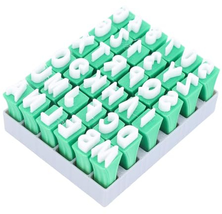 SPYMINNPOO Timbres de l'alphabet, Ensemble de Timbres de Poterie en Plastique avec Lettres Majuscules et Chiffres pour les Projets d'artisanat en Céramique de Bricolage