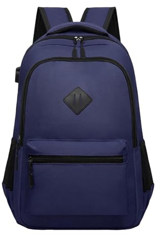Générique Sac à Dos Léger pour Écoliers et Voyageurs, 8 Compartiments Multi-Usages avec Renfort Dorsal, 30x18x45cm en Polyester Résistant (Blue, 30x18x45cm)