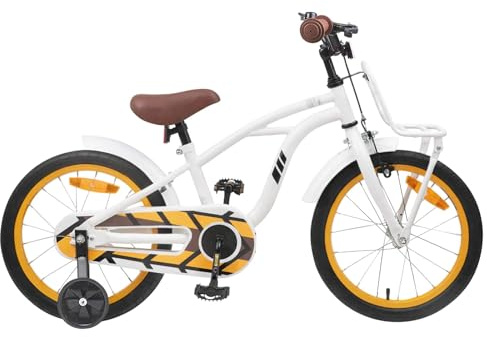 LoogCape barncykel tum för 4–6 år gammal svart, robust stålram, säker fälgbroms, bekväm anatomisk sadel, lätt design, perfekt för stad