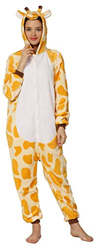Yimidear® Unisex Adult Pajamas Cosplay Costume Animal Onesie Sleepwear Nightwear (XL, Giraffe)