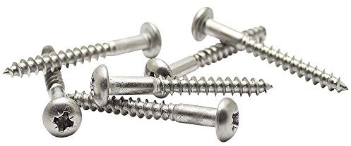 Halbrundholzschrauben 4,5 X 30 DIN 7996 Kreuzschlitz Z, Edelstahl A2 (5 Stück) - V2A Holzschrauben Halbrundschrauben (POZIDRIV)