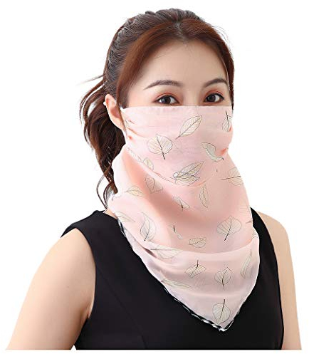 riou Damen Mundschutz Halstuch Multifunktionstuch Sommer UV-Schutz Atmungsakti Chiffon Tuch Schlauchtuch