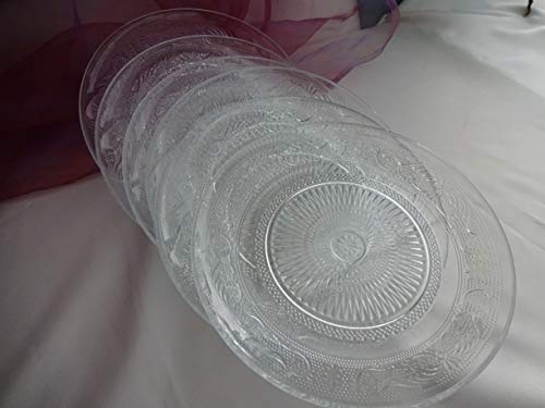 Posiwio 6 Schöne nostalgische Kuchenteller Dessertteller Teller Servierplatte Glas 20 cm