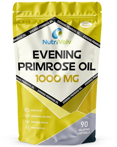 Evening Primrose Oil 1000mg, Valuable Supplement for Women's Health, Hormone Balance, Eczema, Acne - PMS | 90 Capsules