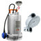 IBO / DABAT !! Profi !! Schmutzwasserpumpe Tauchpumpe Schwimmbadpumpe Edelstahl 16500 L/h +20m C-Schlauch, Silber, Pumpenhöhe: 38 cm, Durchmesser: 18 cm