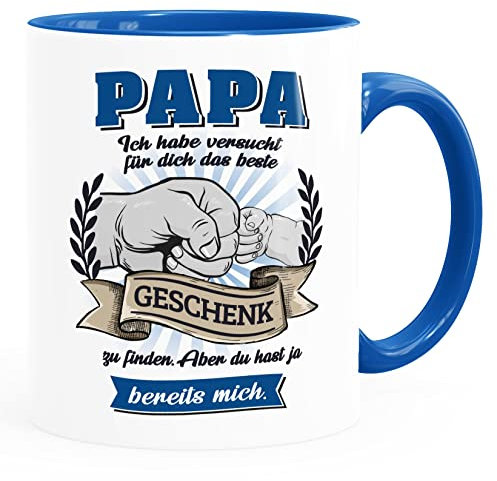 Moonworks® Kaffee-Tasse Papa Wir haben versucht für dich das beste Geschenk zu finden Sohn Tochter Vater Ich weiß-innen-royal standard