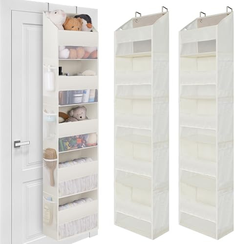 GRANNY SAYS Förvaring över Dörr med 5 Fickor - Paket med 2 för Baksidan av Dörren - Beige Garderobsförvaring i Barnrum för Babykläder