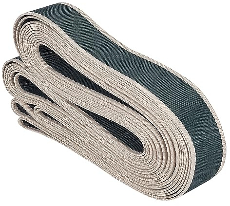 BENECREAT Correa de Cincha de Algodón Verde Beige de 10 Yarda, Cinta de Lona A Rayas de 38 mm de Ancho para Coser Cinturón Mochila Bolso, 2 mm de Espesor