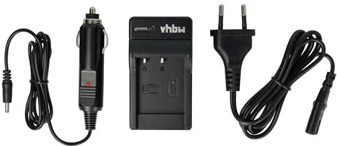 vhbw Ladegerät kompatibel mit Revue DC-8000, DC80SZ Kamera Camcorder/Akku - Ladeschale, Kfz-Adapter, Ladestandsanzeige, 4,2 V