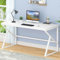 Mudmasa Schreibtisch Weiß Computertisch PC Tisch Bürotisch Modern Holz Tisch für Arbeitszimmer Schlafzimmer Metallgestell Arbeitstisch für Home Office Büro Gaming tisch140 x 60 x 75.5cm