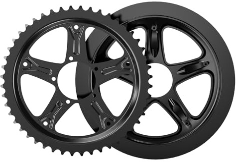BAFANG 52T Kedjehjul (Offset: 6,5MM) med Plastskydd för 8fun BBS01B BBS02B Mid Driver Motor 250W 350W 500W 750W, Chainring for Ebike Conversion Kit Elektrisk Cykelmotor