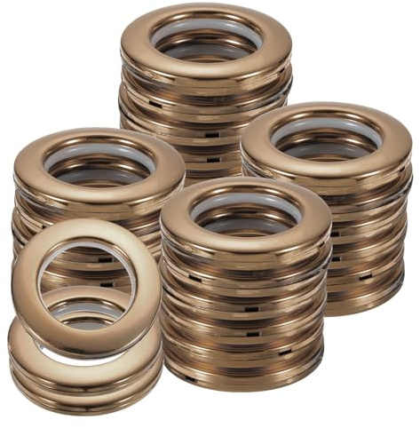 QUARKZMAN 50pz Occhielli per Tende, 1-5/7(42 mm) ID Anelli per Tende Finestre Anelli per Tende Romane Scorrevoli a Bassa Rumorosità Clip Anelli, Grigio