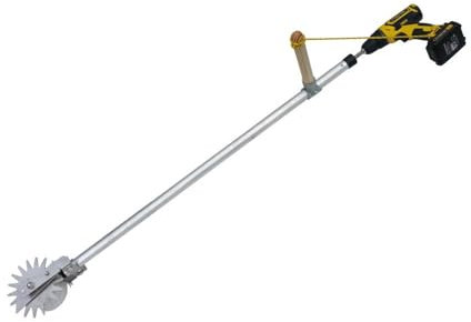 Rasenkantenschneider Rasenkanten schneidet präzise Rasen- und Beetkanten mit einem Akkuschrauber. Ideal für Gartenbesitzer, einfach in der Handhabung und langlebig.