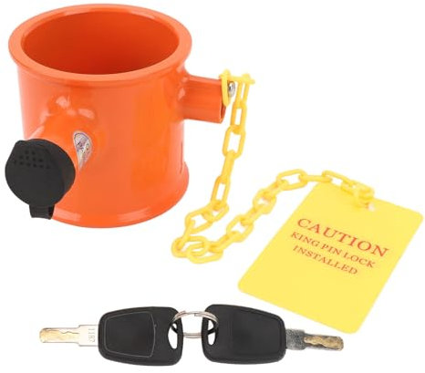 OUKENS Trailer 5th Wheel Pin Lock Heavy Duty Aluminum Alloy Warning Tag Anti Theft Hitch Lock RV Boat Semi Truck