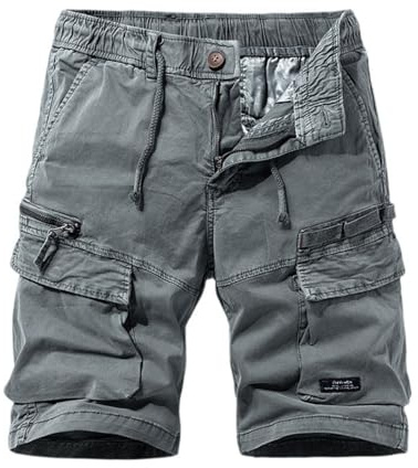 Pantalones de Trabajo Hombre Cortos Bolsillos Gris Cargo Shorts Ofertas Flash Cremallera Bolsillos Bermudas Verano Ropa de Vestir Vestir Pantalon Corto de Trabajo Hombre Gris M