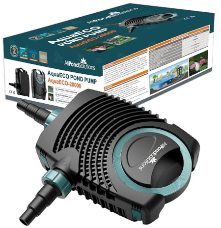 AllPondSolutions 20000 L/H Pond Pump | Energy Efficient Eco Water Fish Pump Submersible - Garden Waterfall Filter Pump 6-8mm Solids Handling - AquaECO-20000