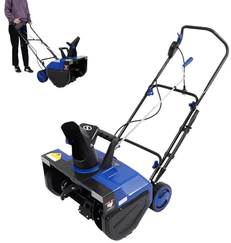 Pala da neve su ruote, spazzaneve elettrico con 2 LED, potente 2400 Watt, regolabile a 180°, larghezza di lavoro 56 cm, profondità di spazio 33 cm, 60 x 56 x 120 cm