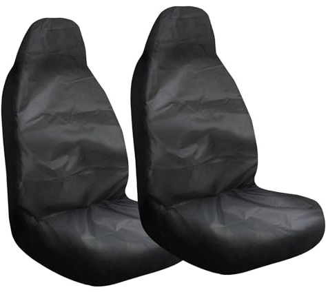 Raweao Fundas de Asiento de Coche para Asientos Delanteros Universales, 500D Oxford Impermeables a Prueba de Polvo Cubierta de Protección Asiento para Taller, Deportes, Niños (Pieza de 2)