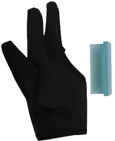Saluaqui Guanto Barbiere a 3 Dita Piastra per Capelli Pettine Strumento per lo Styling Accessori Professionali per Ferro Stiro per Capelli per Uso Domestico in Salone Nero Verde