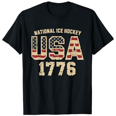 Camiseta De Hockey con Bandera Americana para Hombre Y Niña, Camiseta