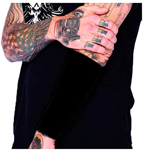 Tat2X Ink Armor Premium Forearm 9 Tattoo Cover Up Sleeve, Arm Sleeve - No Slip Grip - U.S. Made - Black - ML (one sleeve)