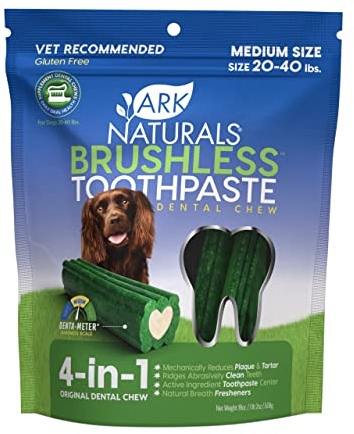 Ark Naturals Brushless Toothpaste Dog Dental Chews - Medium Breeds (18 ct)