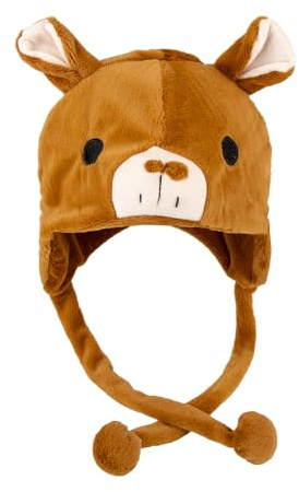 TOPTIE Animal Hat with Ear Flaps and Pom Poms for Women