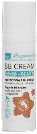 La Saponaria | BB Cream Tonalità Beige, Crema viso colorata che si adatta al colore della pelle per incarnato uniforme e luminoso, Texture leggera, Ideale per carnagioni scure, Bio e Vegana, 30 ml