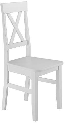 Erst-Holz Küchenstuhl Massivholzstuhl Esszimmerstuhl Kiefer Stuhl 90.71-23, Holzart/Holzfarbe:Kiefer weiß