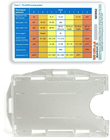 YardCard NEWS2 Medical Reference Card - for Nurses, Doctors & Student Nurses with Holder - Nursing Gift for Nurses