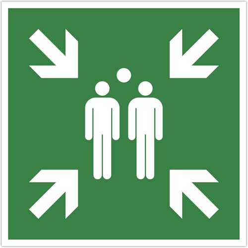 Exacompta 67120E Sammelstelle Hinweisschild 30x30cm mit Aufhänger aus UV-beständigem PVC Schilder Warnhinweis Sticker Aufkleber Türschild