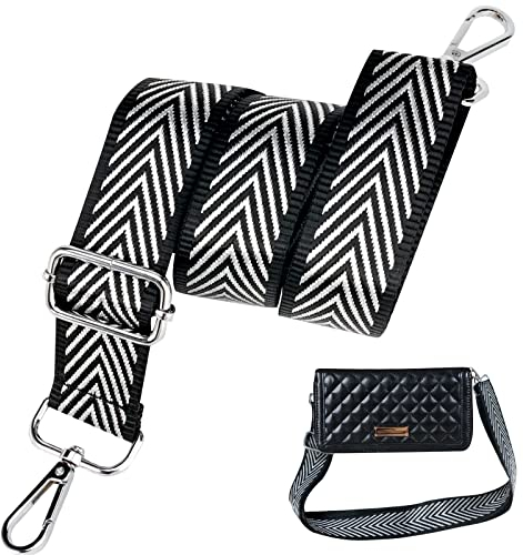 WHC Schulterriemen Breiter Taschengurt Silber Taschengurte Handtaschen Band Moderne Taschen mit Breitem Schultergurt Verstellbarer 3.8 cm Schultergurt,für Damen,Herren,Mädchen DIY Zubehör für Tasche