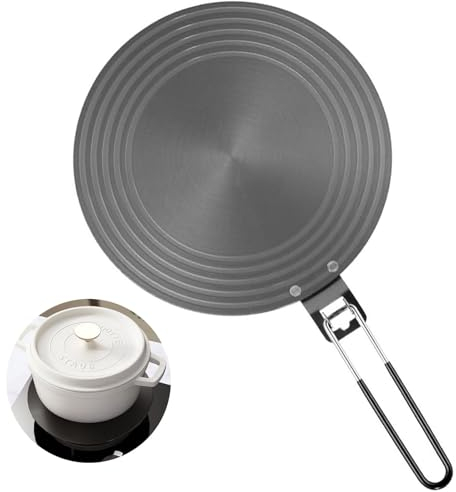 Heat Diffusion Plate for Gas Stove, 28 x 40 CM Large Disc Relay Induction Adapter, Aluminium Induction Diffusion Plate with Folding Handle