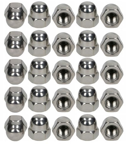 HQRKOTM Tuercas Ciegas Hexagonales M8 Tuercas de Sombrerete de Acero Inoxidable Tuerca Bellota para Tornillos Pernos Roscados Varillas Roscadas según DIN 1587 25 Piezas