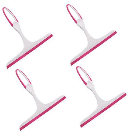 Mengger Escobilla de Ducha, 4 Piezas Escobilla de Baño y Ducha Rasquetas Limpiacristales para Ducha Rasqueta de Cristal Limpiador Mampara Ducha Cristal para Espejo, Baño, Ventana, Piso, Cristal