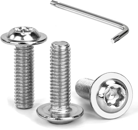 Tunejoy 30 Pezzi Viti a Testa Bombata Torx con Flangia M6 x 20 mm Vite a Testa Esagonale Bulloni in Acciaio Inox A2 V2A Viti a Brugola con Chiavi a T30 Filettatura Completa