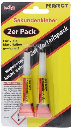 Global Partner PERFECT Sekundenkleber Superkleber 2x3g Tube - Klebt Sofort Superstark