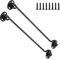 PHMING 2 Pièces Crochets de Tempête 300mm, Crochet Fenetre Noir, Crochet Porte avec Oeillets, avec Vis, pour Portes, Fenêtres de Garage, Maisons de Jardin, Chalets