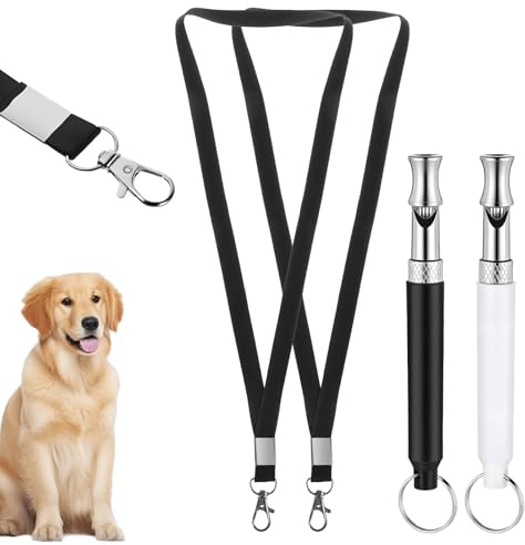 EupHHonycs 2 Pack Dog Whistle, Dog Whistle with Lanyard to Stop Barking Neighbors Dogs Adjustable Ultrasonic Silent Dogs Professional Recall Whistles Helpful for Training Recall