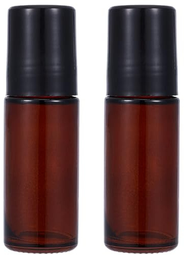 GORGECRAFT 2 glaskulleflaskor på 30 ml, läckagefria glasflaskor, bärnstensfärgade påfyllningsbara flaskor för eteriska oljor och deodoranter, parfym och kosmetika, resor