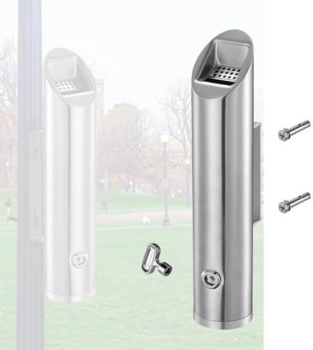 Kreativa askfat för män – väggmonterad cigarettbehållare, cylindrisk, låsbart rostfritt stål väggaskfat för utomhusbruk, lämplig för kontor, restauranger och barer