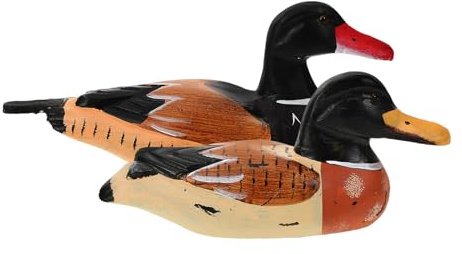 DECHOUS Adorno de Boda de Patos Mandarines de Madera Pintados a Mano 2 Piezas Resistente Grietas Decoración Creativa para Hogar Adecuado para Decoración Diaria