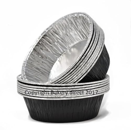 Bakery Direct 130 Round Aluminium foil Pie foils/Dishes in 5 Colours! (Black)