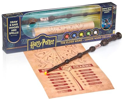 WOW! STUFF The Elder Deluxe Harry Potter Rechargeable Light - Painting Wand with Multi - Coloured LED Tip, Multicolor, 14'
