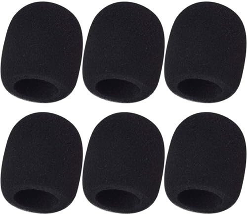 6 PCS Microphone Windscreen Black Foam Handheld Cover, Mic Covers for SM58, E835 by Swagwert