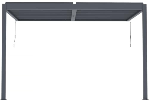 Habitat et Jardin Pérgola bioclimática adosada Windsor con led - 3 x 4 m - Antracita