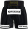 Amata Boxhose im Stil 1, Muay-Thai-Shorts, maßgeschneiderte Kampfkleidung, MMA-Ausrüstung, Kick-Outfit, Herren, Damen, Kinder, Erwachsene, Jungen, Mädchen, Schwarz, Mittel