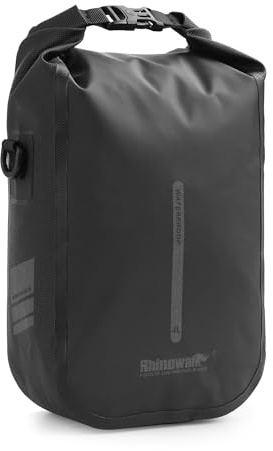 BAIGIO wasserdichte Gabeltasche Fahrrad, Fahrradtasche für Gepäckträger und E-Scooter, Gepäckträgertasche vorne Seitentasche hinten Umhängetasche Professionell Fahrradzubehör, 4L Schwarz