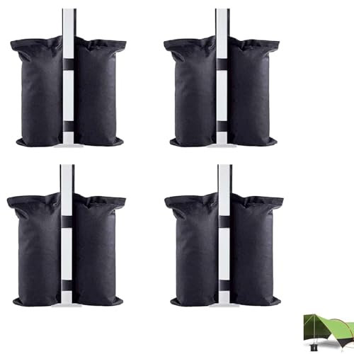 Bavooty Pavillon Sandsäcke,Sandsäcke Gewichtstaschen Beingewichte,Gewichtssäcke,Gewichte für Pavillon,Zelt-Sandsack für Pop-up-Überdachungszelt,Terrassenmöbel(37X34CM) (4, Schwarz)
